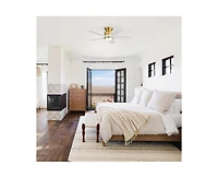 Sofucor 42-inch Modern Golden 5-Blade Ceiling Fan With 6-Speed Adjustable Wind Speed and Light Kit