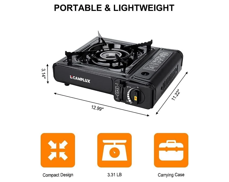 Aofar Dual Fuel Propane & Butane Stove with Carrying Case, Portable Camping Stoves with Csa Certification