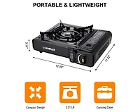 Aofar Dual Fuel Propane & Butane Stove with Carrying Case, Portable Camping Stoves with Csa Certification