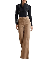 Reiss Women's Contrast-Stitch Knit Top