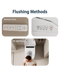 Lalahoo Smart Toilet Tankless Bidet Toilet, One Piece Auto Open Close Lid, Foot Sensor Heated Seat Warm Water Sprayer & Dryer, Remote and Knob Control