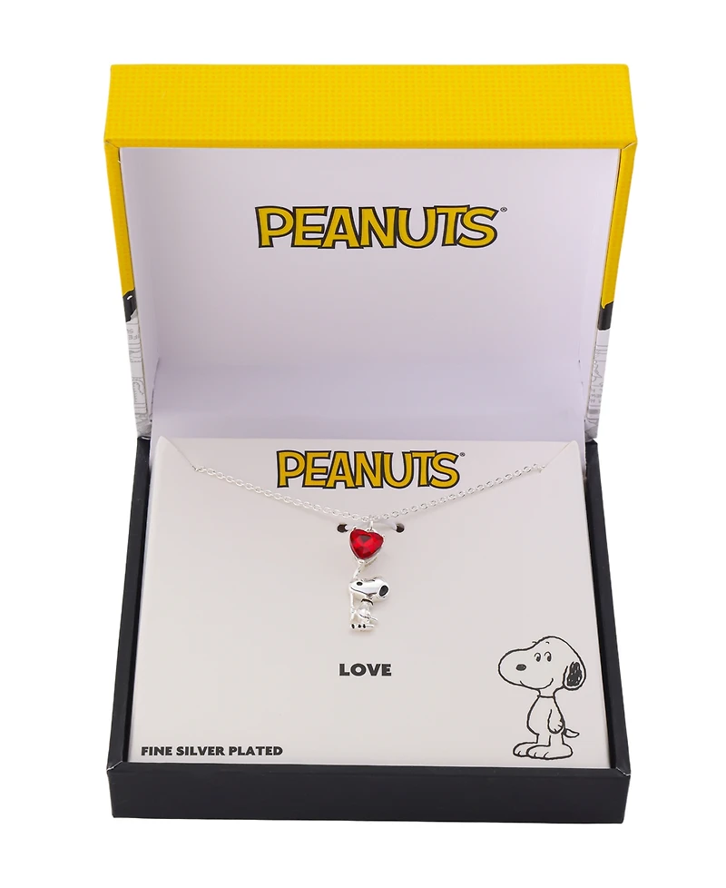 Peanuts Snoopy Crystal Heart Pendant Necklace