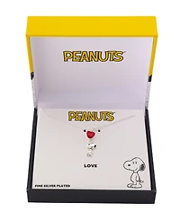 Peanuts Snoopy Crystal Heart Pendant Necklace