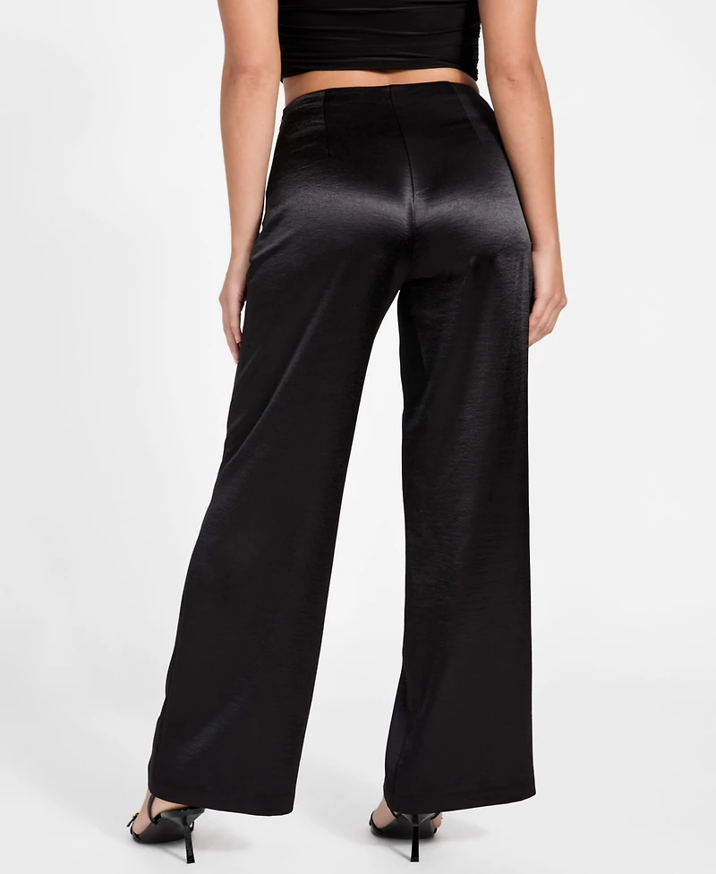 Guess Women's Julie Satin High Rise Pants