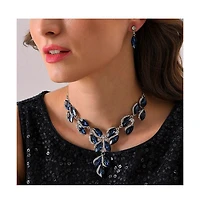 Sohi Women's Blue Stone Drop Jewellery Set