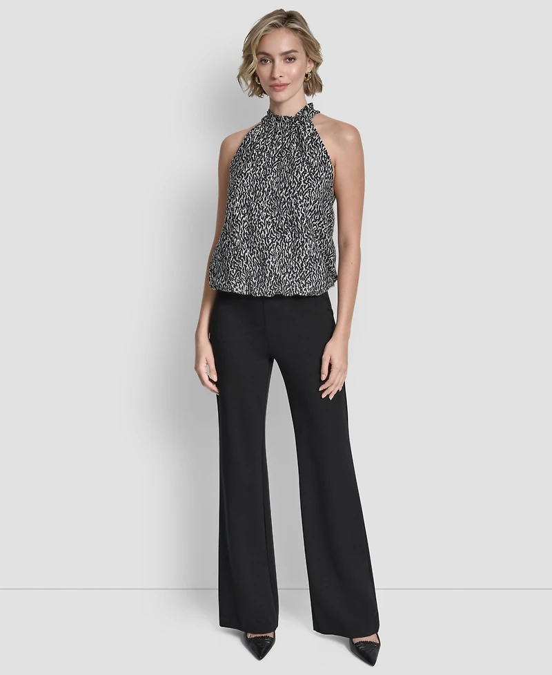 Dkny Women's Sleeveless Printed Voile Halter Top