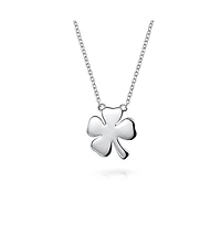Bling Jewelry Set of 2 Four Lucky Clover & Lucky Horseshoe Pendant Necklace Sterling Silver