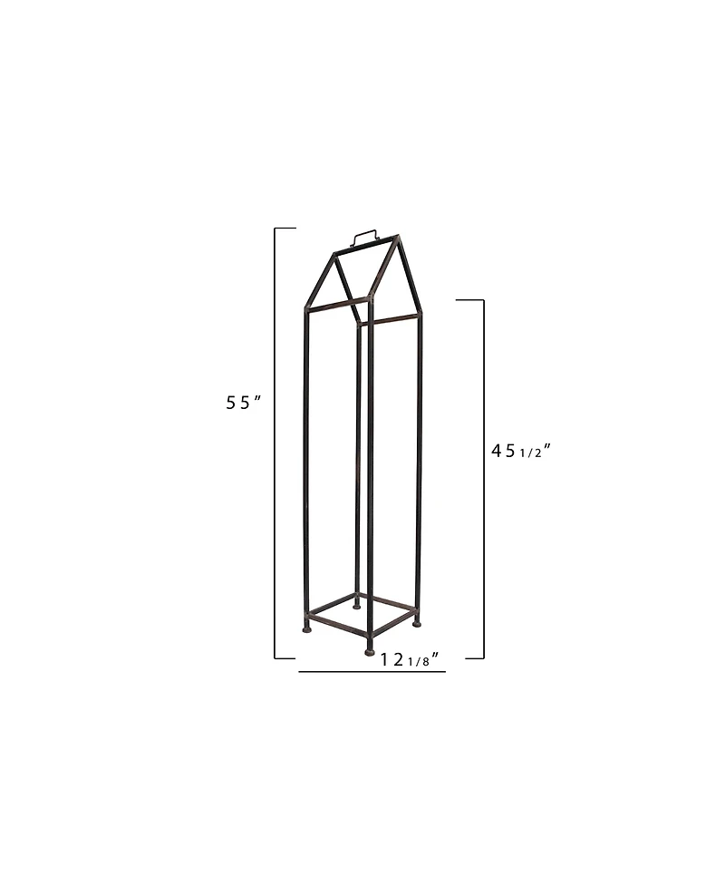 Storied Home Metal House Shaped Fire Wood Holder with Handle