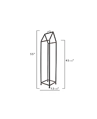 Storied Home Metal House Shaped Fire Wood Holder with Handle