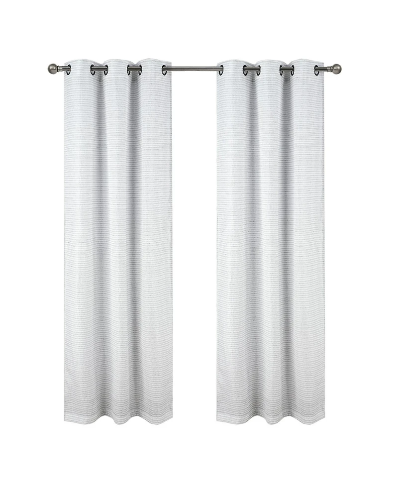 Rt Designer Collection Barnet Jacquard Luxurious Decorative Grommet Curtain Panel 54" x 84" Charcoal