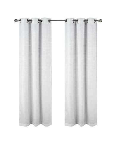 Rt Designer Collection Barnet Jacquard Luxurious Decorative Grommet Curtain Panel 54" x 84" Charcoal