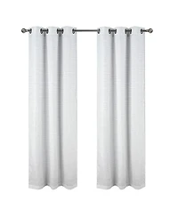 Rt Designer Collection Barnet Jacquard Luxurious Decorative Grommet Curtain Panel 54" x 84" Charcoal