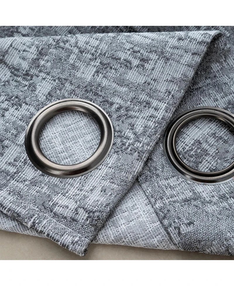 Rt Designer Collection Cambridge Jacquard 2 Pack Luxurious Modern Design Curtain Panel 36" x 84" Silver