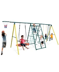 Streamdale Furniture Boys Streamdale Indoor/Outdoor Metal Swing Set with Safety Belt for Backyard