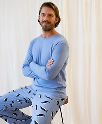 Leveret Men's Cotton Top and Fleece Pants Holiday Pajamas