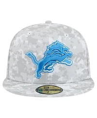 New Era Men's White Detroit Lions 2025 Salute to Service Fan Pack 59FIFTY Fitted Hat