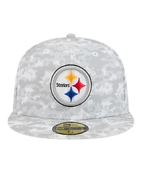 New Era Men's Gray Pittsburgh Steelers 2025 Salute to Service Fan Pack 59FIFTY Fitted Hat
