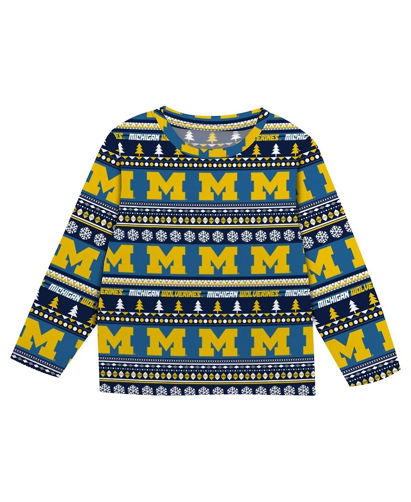 Outerstuff Toddler 2-Piece Navy Michigan Wolverines Ugly Sweater and Pajama Set