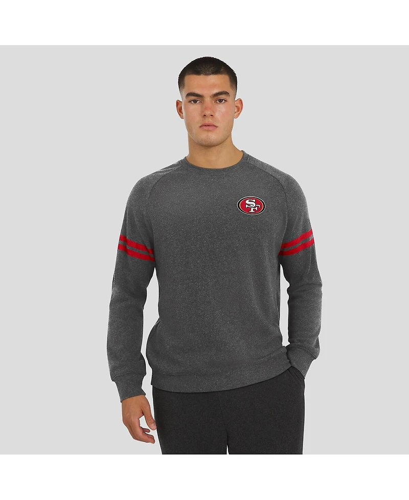 J. Palmer Men's Dark Heather Gray San Francisco 49ers Players Lounge Raglan Tri-Blend Sweatshirt