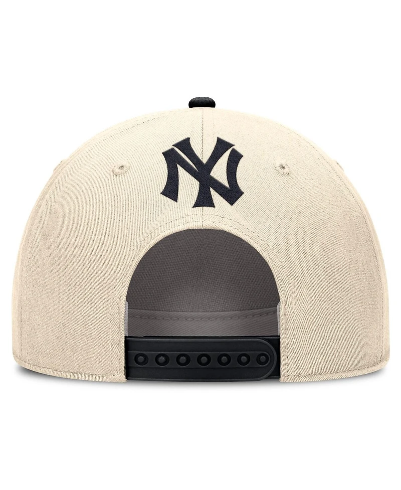 Nike Men's Natural/Black New York Yankees Cooperstown Collection Rise Adjustable Hat