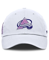 Fanatics Men's White Colorado Avalanche Authentic Pro Hockey Fights Cancer Adjustable Hat