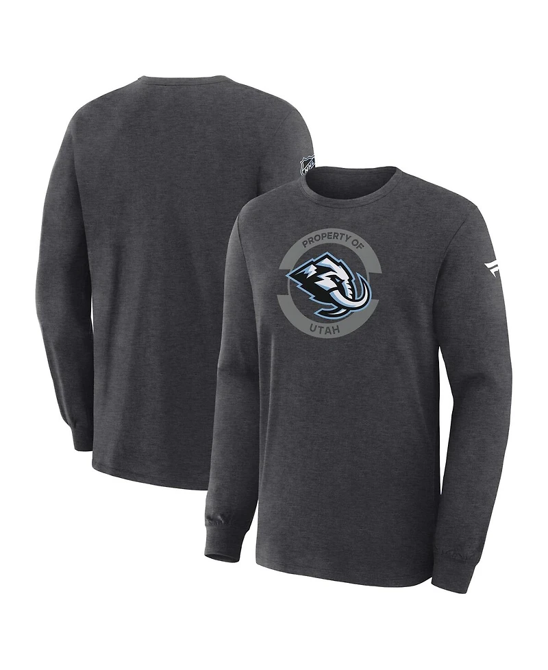 Fanatics Men's Charcoal Utah Mammoth Authentic Pro Property Of Practice Long Sleeve T-Shirt