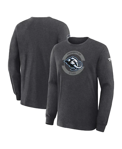 Fanatics Men's Charcoal Utah Mammoth Authentic Pro Property Of Practice Long Sleeve T-Shirt