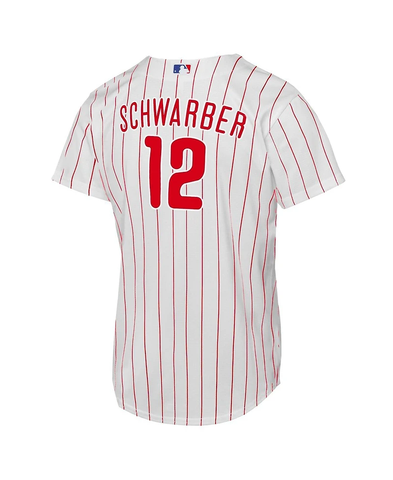 Nike Big Boys and Girls Kyle Schwarber White Philadelphia Phillies Replica Jersey