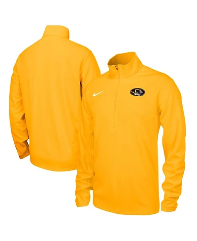 Nike Men's Gold Missouri Tigers Rush Dri-fit Quarter-Zip Long Sleeve Sweatshirt