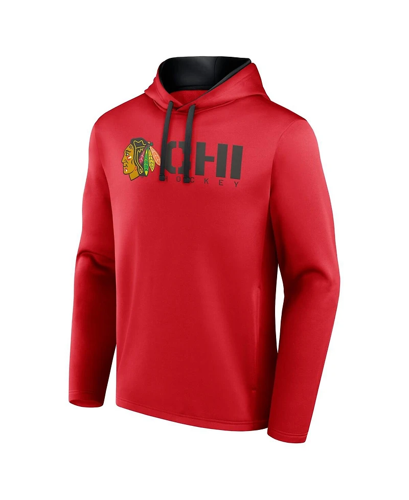 Logo Athletic Men's Red Chicago Blackhawks Head Start Pullover Hoodie