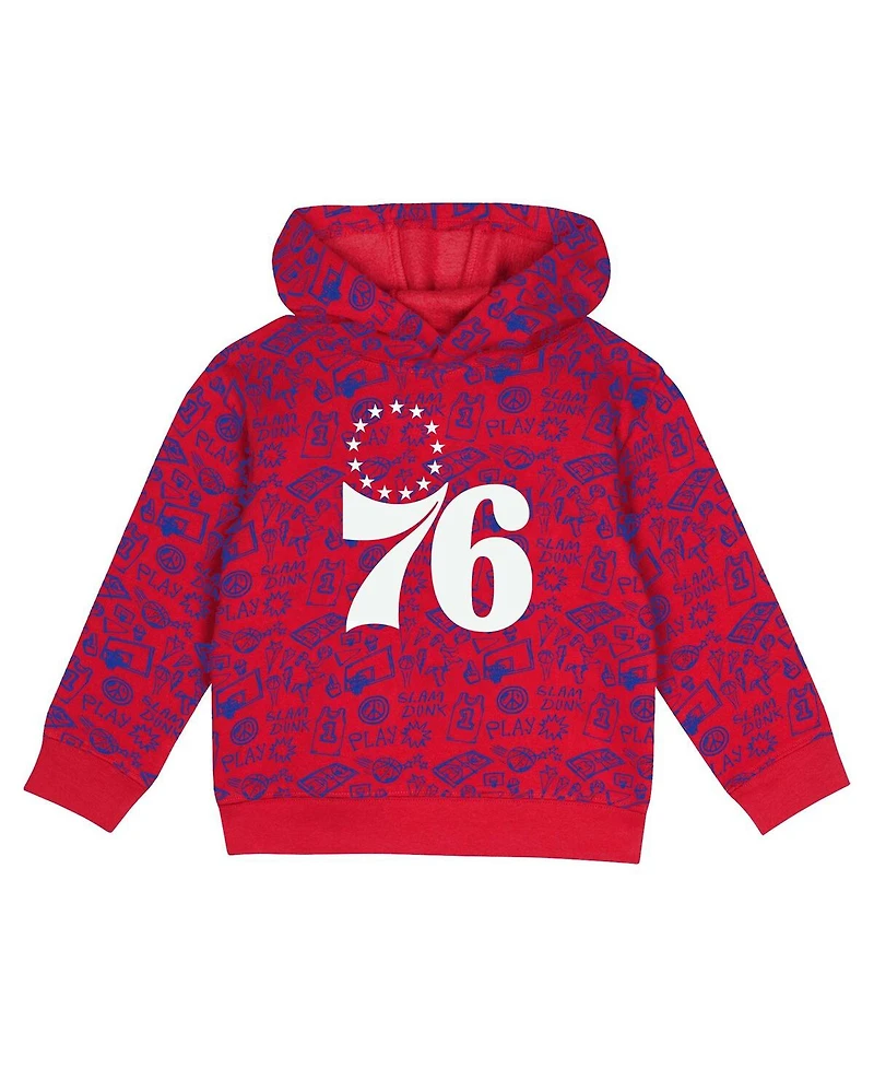 Outerstuff Toddler 2-Piece Red Philadelphia 76ers Give and Go Pullover Hoodie Sweatpants Set