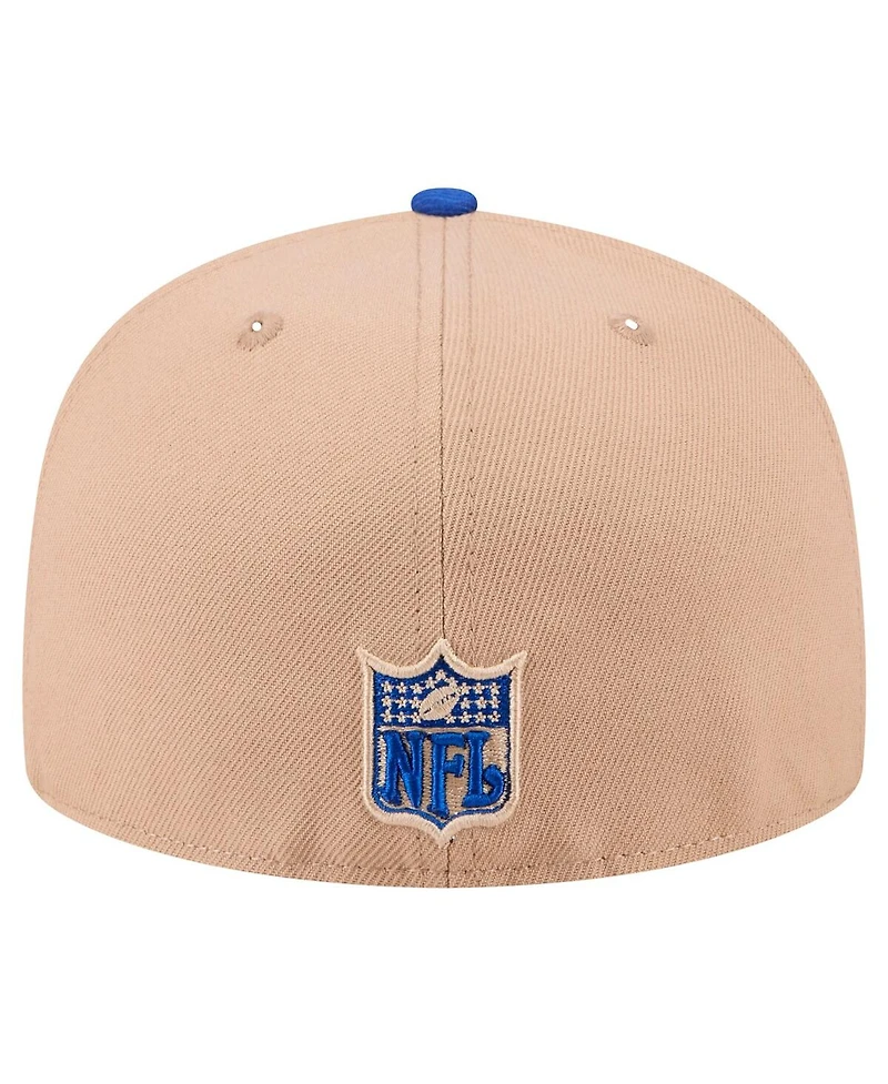 New Era Men's Tan Seattle Seahawks Throwback Logo Main 59FIFTY Fitted Hat