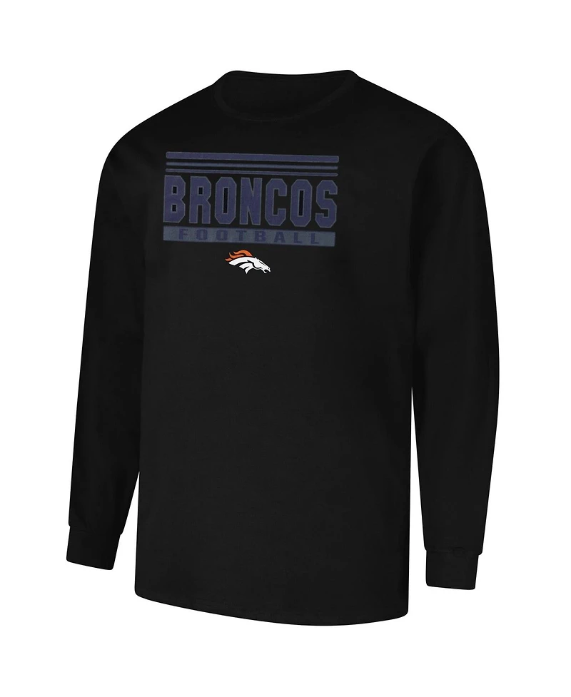 Profile Men's Black Denver Broncos Big Tall Pop Long Sleeve T-Shirt