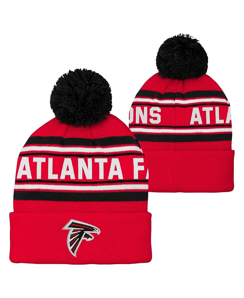 Outerstuff Preschool Red Atlanta Falcons Jacquard Cuffed Pom with Knit Hat