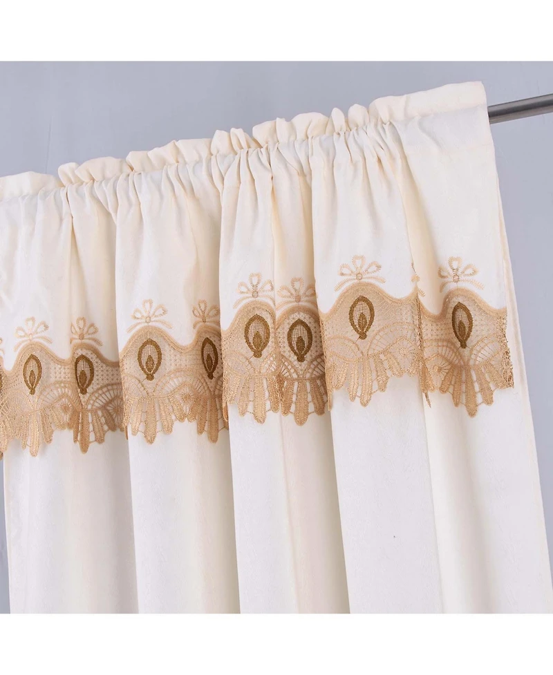 Rt Designer Collection Betsy Macrame Rod Pocket Curtain Panel 52" x 84" Gold