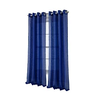 Rt Designers Collection Dexter Linen Texture Grommet Sheer Light Filtering Window Curtain Panel 54" x 90" Navy