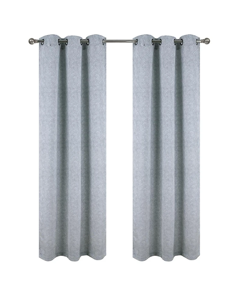 Rt Designer Collection Wilton Jacquard Grommet Luxurious Modern Design Curtain Panel 54" x 84" Charcoal