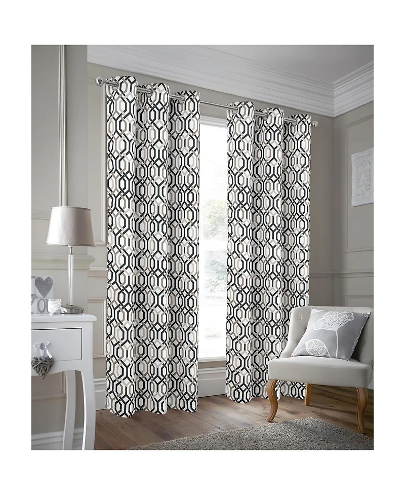 Rt Designer Collection Rory Printed 2 Pack Blackout Luxurious Decorative Grommet Curtain Panel 36" x 84