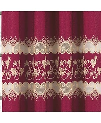 Rt Designer Collection Alice Macrame Luxurious Decorative Rod Pocket Curtain Panel 54" x 84" Burg