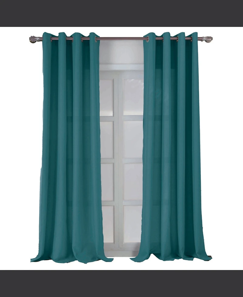 Rt Designers Collection Cole Textured Grommet Room Darkening Curtain Panel 54" x 84" Teal