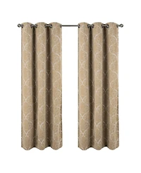 Rt Designer Collection Kimber Embroidered Blackout Luxurious Decorative Grommet Curtain Panel 54" x 84" Taupe