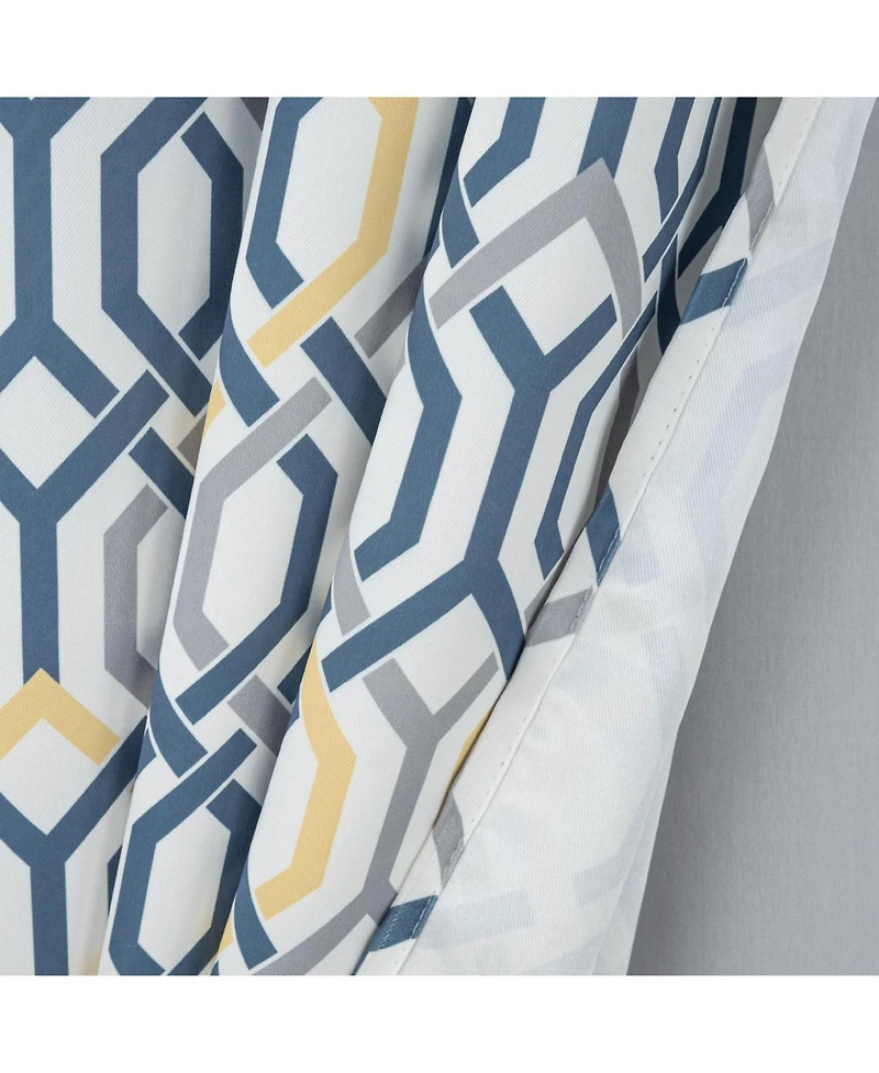 Rt Designer Collection Rory Printed Blackout Luxurious Decorative Grommet Curtain Panel 54" x 84" Yellow