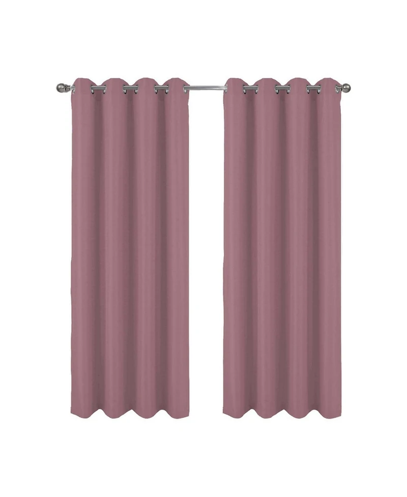Rt Designer Collection Cindy Textured 2 Pack Grommet Curtain Panel 36" x 84" Rose