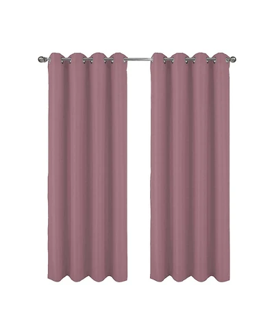 Rt Designer Collection Cindy Textured 2 Pack Grommet Curtain Panel 36" x 84" Rose