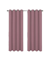 Rt Designer Collection Cindy Textured 2 Pack Grommet Curtain Panel 36" x 84" Rose