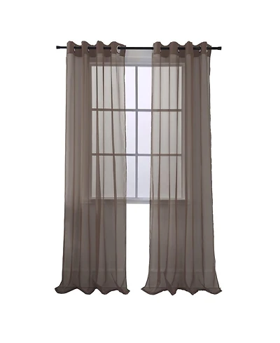 Rt Designers Collection Cara Grommet Curtain Panel for Windows 54" x 84" Chocolate