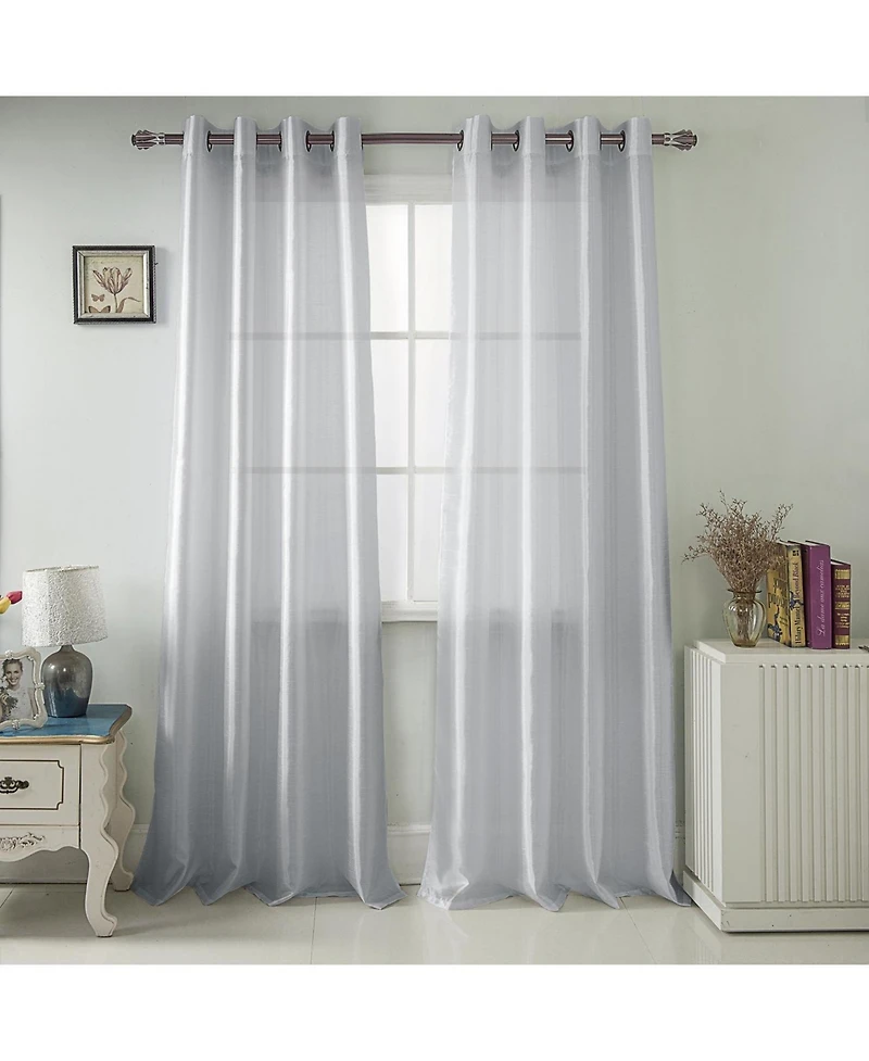 Rt Designer Collection Nancy Grommet Luxurious Modern Design Curtain Panel 54" x 95" Silver