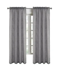 Rt Designers Collection Pearl Emb Metallic Doily Rod Pocket Room Darkening Window Curtain Panel For Bedroom 54 X22 X 84 X22 Charcoal