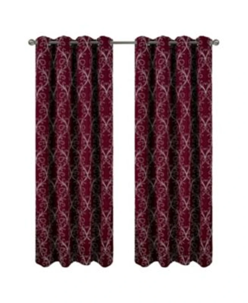 Rt Designer Collection Kimber Embroidered Blackout Luxurious Decorative Grommet Curtain Panel 54 X22 X X22