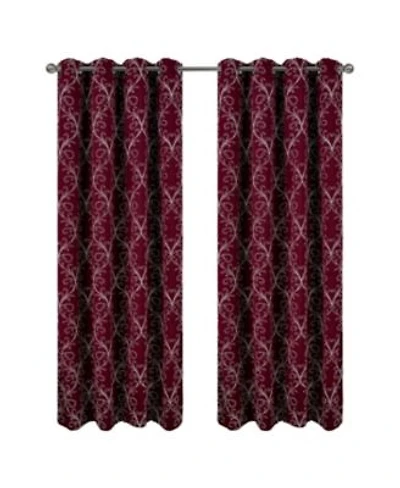 Rt Designer Collection Kimber Embroidered Blackout Luxurious Decorative Grommet Curtain Panel 54 X22 X X22